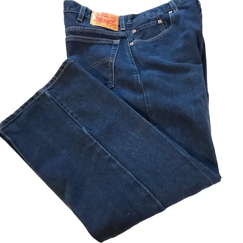 Levi’s 517 38X29 Dark Wash Bootcut Cotton/Polyester Blend Denim Jeans